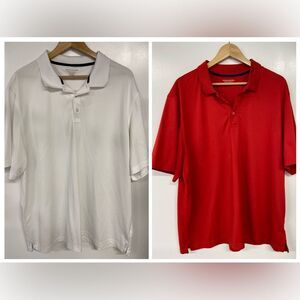 Bundle of Two Men’s Red and White Amazon Essentials Polos Size 2XL